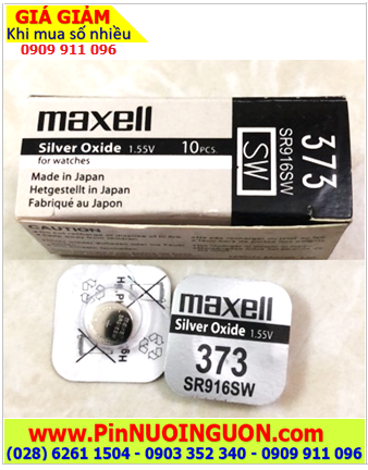 Maxell SR916SW _Pin 373; Pin đồng hồ 1.55v Silver Oxide Maxell SR916SW _Pin 373 /Loại vỉ 1viên